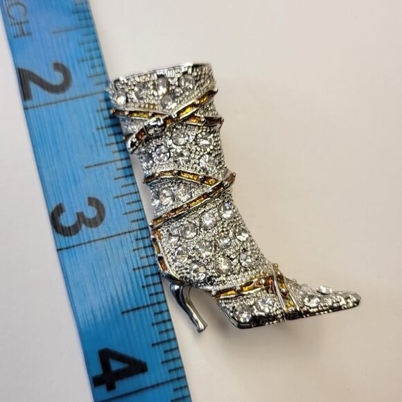 Silver Boots Brooch Pin - Picture 9 of 12